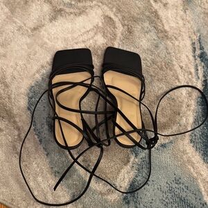 Wild Diva Black Strappy Sandals